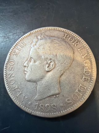 Moneda 5 Pesetas Alfonso XIII 1898