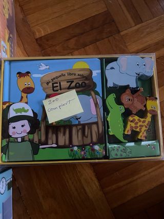 Puzzle+ libro + juguete de madera