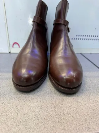 Botines de piel color cáfe claro 100% cuero inglés