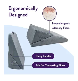 Almohada de cuña para aliviar dolor de espalda.