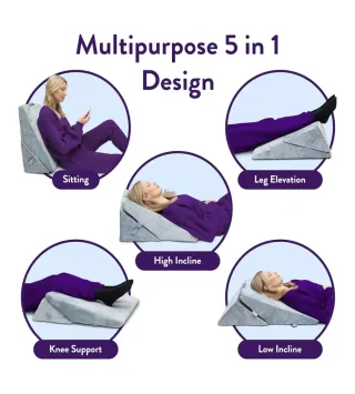 Almohada de cuña para aliviar dolor de espalda.