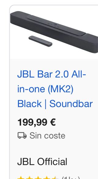 Barra de Sonido JBL BAR 2.0 All-in-One MK2