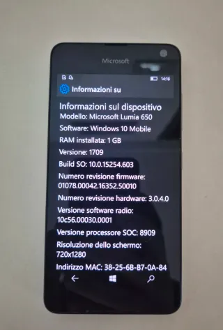 Microsoft Lumia 650 16GB Nero