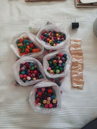 Cuentas de madera COLORES abalorios