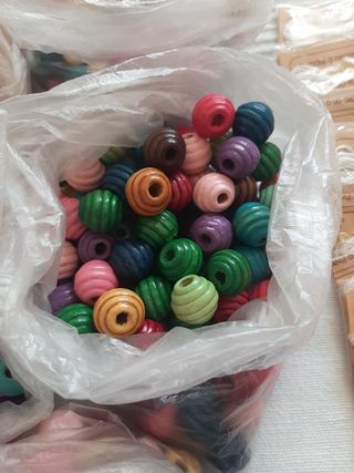 Cuentas de madera COLORES abalorios