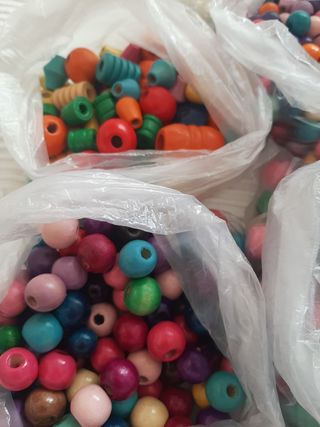 Cuentas de madera COLORES abalorios