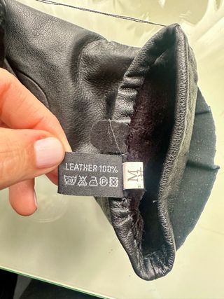 Guantes de piel largos negros