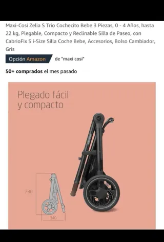 Carro Bebe 3 en 1 -  Maxi-Cosi con Silla de coche