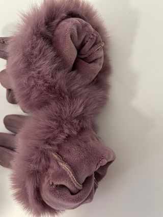 Guantes de piel con pelo