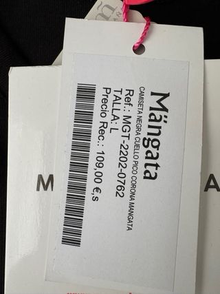 Camiseta MANGATA negra con corona dorada Talla L