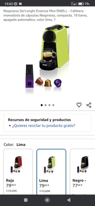 Cafetera Nespresso DeLonghi