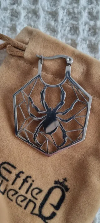 Pendientes Aro Acero Inoxidable Araña