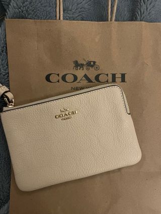 Monedero Coach Beige Piel Exclusivo