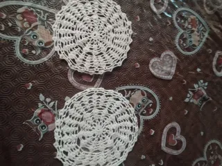 Set 3 Centrini Uncinetto Bianchi