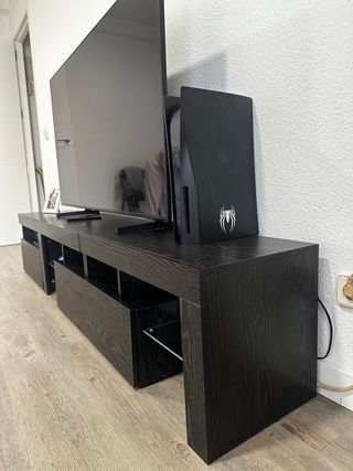 Mueble TV 200cm Negro/Marrón