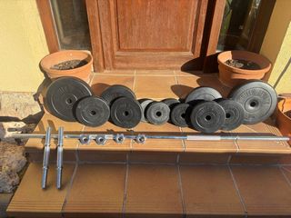 Kit de pesas y barras.