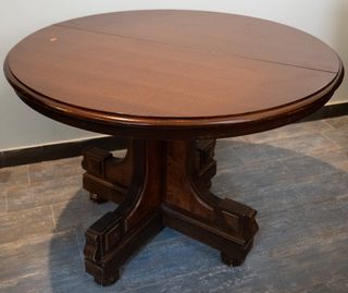 Tavolo rotondo in noce fine '800 inglese