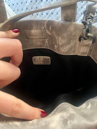 Bolso Zara Tie-Dye Gris y Blanco