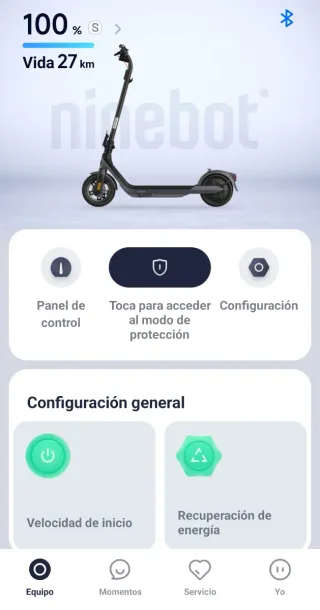 Patín Ninebot E2 Pro con soporte móvil y cargador