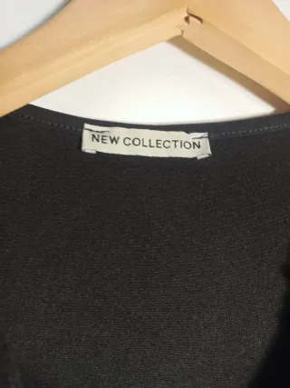 Vestido Negro Vintage Cuello en V Fiesta Talla S