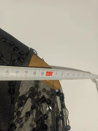 Vestido Negro Vintage Cuello en V Fiesta Talla S