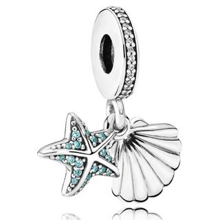 Charm Pandora Estrella de Mar y Concha Turquesa