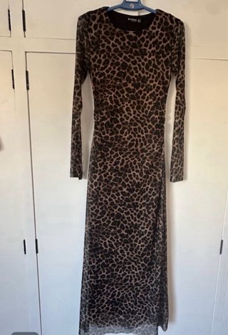 Vestido largo estampado leopardo