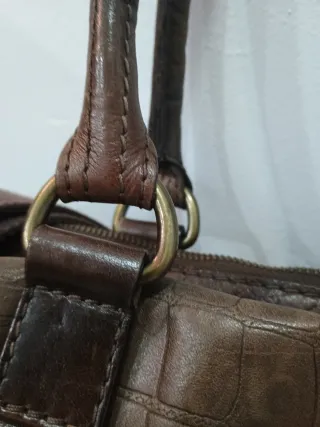 Bolso Zara Piel Marrón Cocodrilo