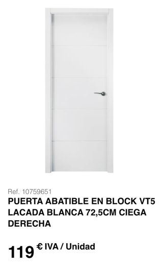 Dos Puertas de Interior Block Lacadas Blanco