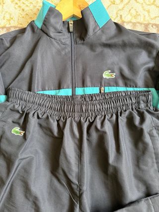 Chaqueta Lacoste Negra y Turquesa