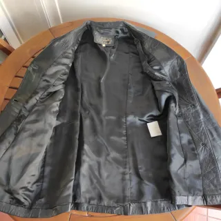 Abrigo vintage piel negro