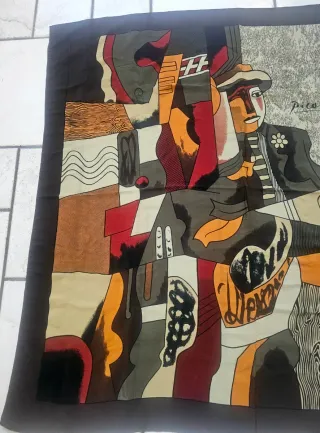 Foulard Picasso Seta Vintage Anni '80 Cm. 87x87