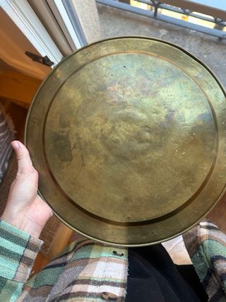 Bandeja de latón vintage estilo marroquí