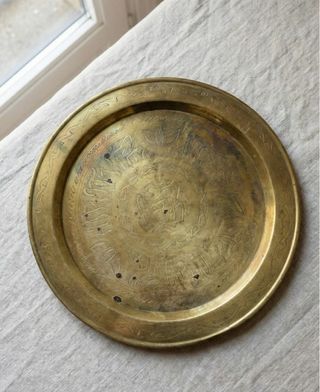 Bandeja de latón vintage estilo marroquí