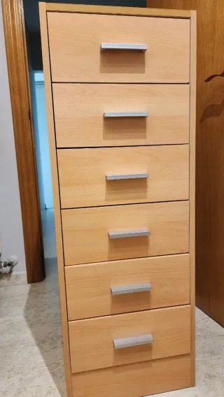 Cómoda 6 cajones madera 110x40x40cm