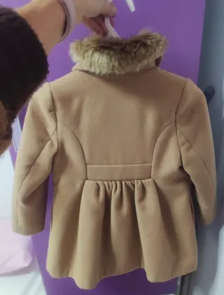 Abrigo paño niña Miranda color camel