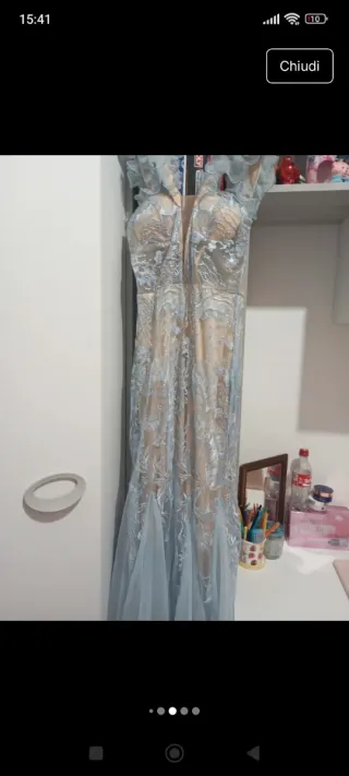 Abito da cerimonia o 18° azzurro e nude