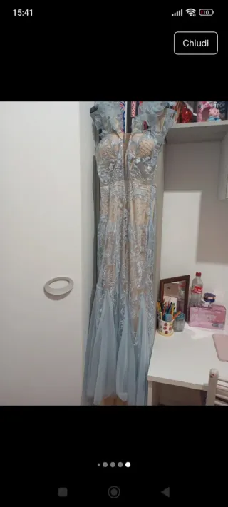 Abito da cerimonia o 18° azzurro e nude