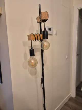 Lámpara de pie industrial doble bombilla