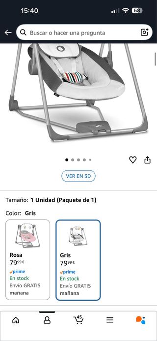 Columpio portátil LIONELO Otto para bebés