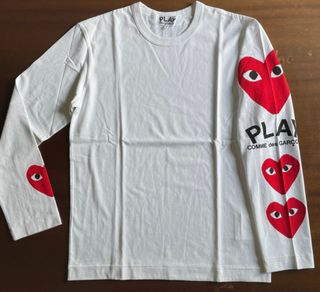 Camiseta Comme des Garçons Play Blanca Manga Larga