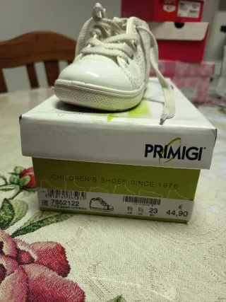 Primigi Scarpe Bimba Pizzo Bianco Zip Lacci 24