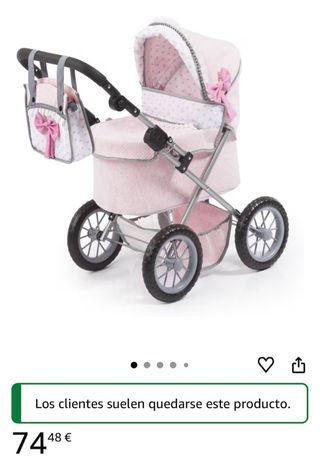 Cochecito de juguete capota rosa