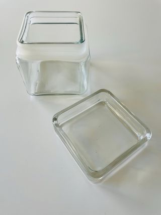 Tarro de cocina de vidrio cuadrado