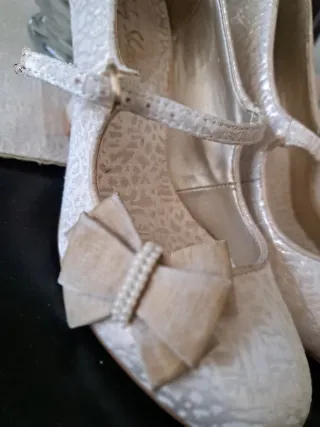 Zapatos de Novia Dorados y Blancos