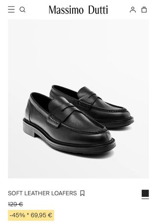Mocasines Massimo Dutti Negros