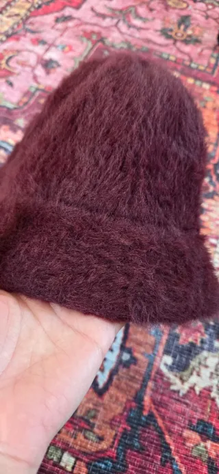 Cappellino invernale fuzzy bordeaux
