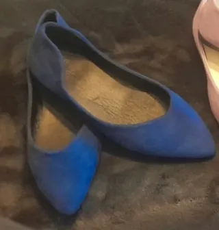 Manoletinas de ante azul