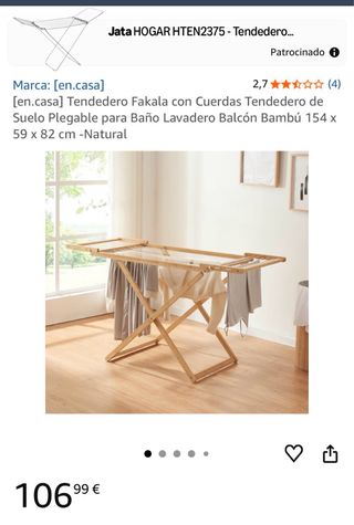 Tendedero Plegable Bambú  NUEVO