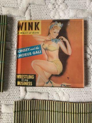 Conjunto Posavasos Flirt Londres. De cristal.